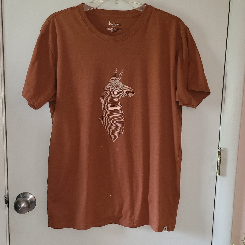 Cotopaxi Men's L Rust Burnt Orange Graphic T-Shirt Llama